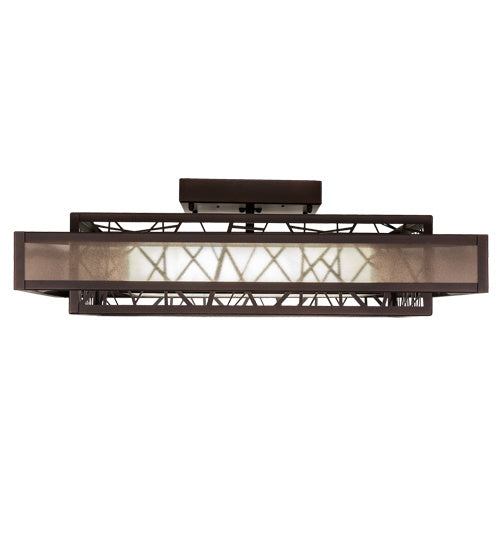Meyda Tiffany 217643 LED Semi-Flushmount, Dark Bronze And White