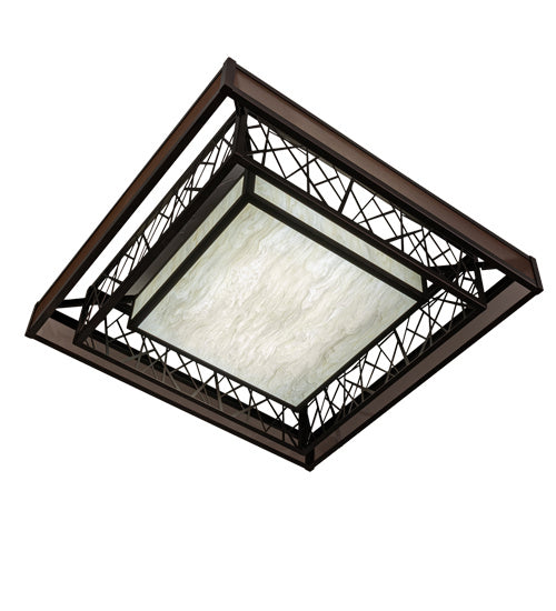 Meyda Tiffany 217643 LED Semi-Flushmount, Dark Bronze And White