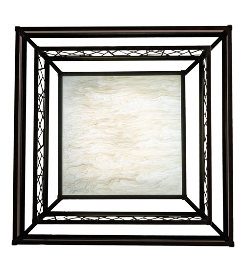 Meyda Tiffany 217643 LED Semi-Flushmount, Dark Bronze And White