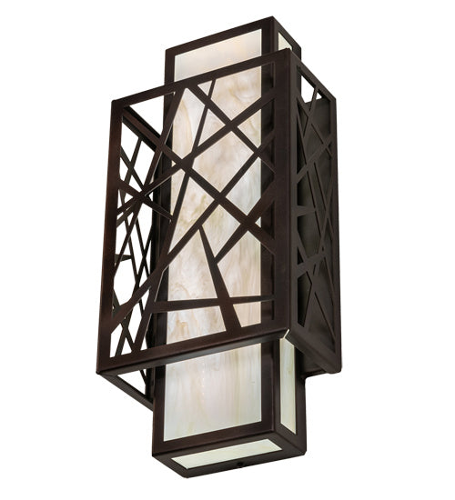 Meyda Tiffany 217647 LED Wall Sconce, Dark Bronze And White