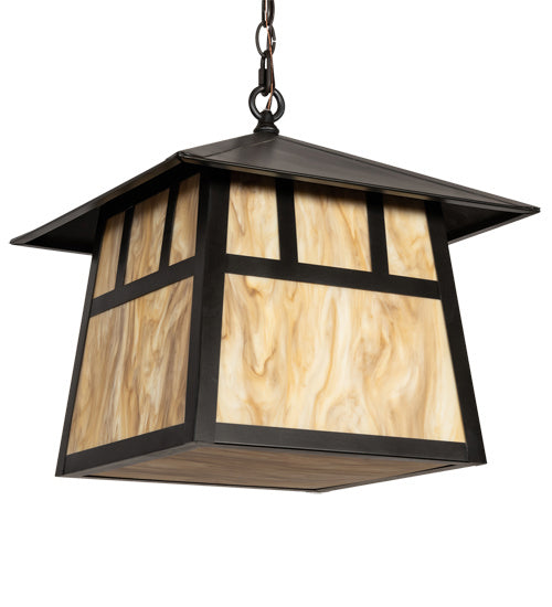 Meyda Tiffany 218679 Three Light Pendant, Craftsman Brown