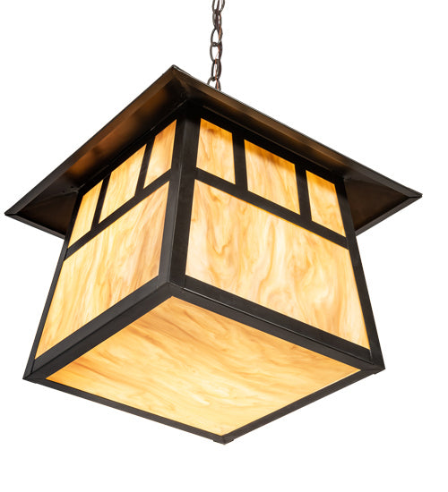 Meyda Tiffany 218679 Three Light Pendant, Craftsman Brown