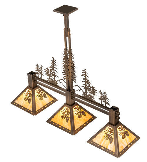 Meyda Tiffany 219382 Three Light Island Pendant, Antique Copper