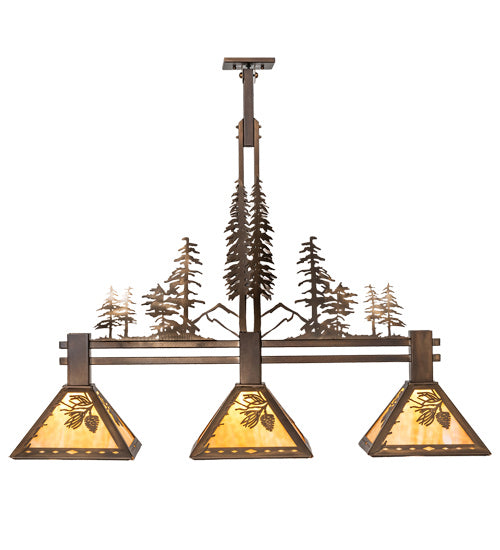 Meyda Tiffany 219382 Three Light Island Pendant, Antique Copper