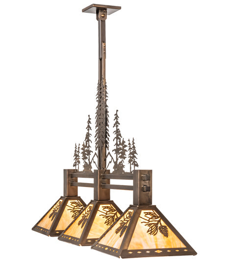 Meyda Tiffany 219382 Three Light Island Pendant, Antique Copper