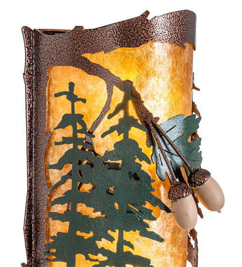 Meyda Tiffany 219633 Two Light Wall Sconce, New Copper Vein/Green Trees