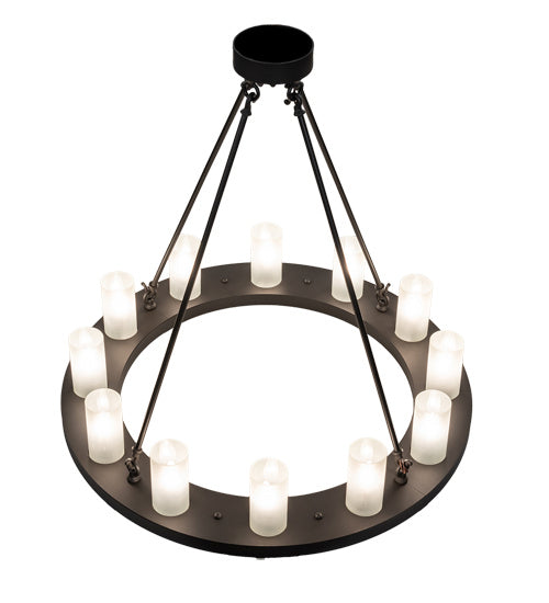 Meyda Tiffany 219660 12 Light Chandelier, Wrought Iron