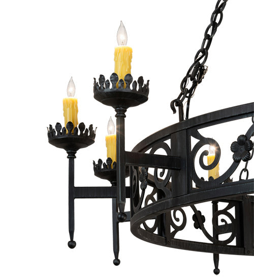 Meyda Tiffany 219839 20 Light Chandelier, Antique Iron Gate