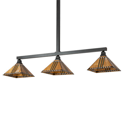 Meyda Tiffany 221381 Three Light Island Pendant, Craftsman Brown