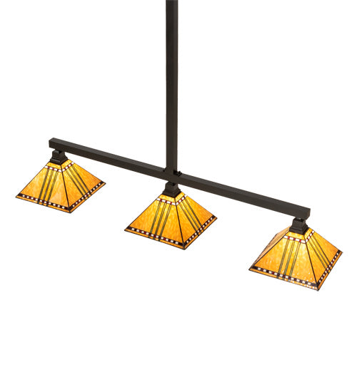 Meyda Tiffany 221381 Three Light Island Pendant, Craftsman Brown