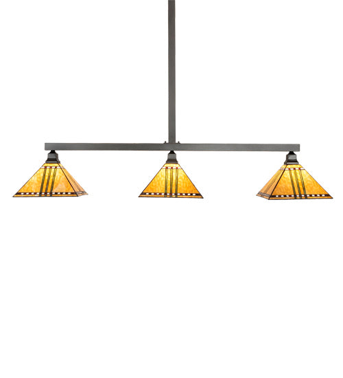 Meyda Tiffany 221381 Three Light Island Pendant, Craftsman Brown