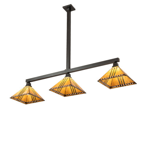 Meyda Tiffany 221381 Three Light Island Pendant, Craftsman Brown