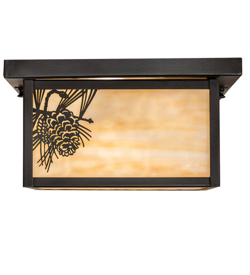 Meyda Tiffany 46268 Two Light Flushmount, Craftsman Brown