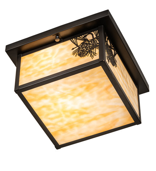 Meyda Tiffany 46268 Two Light Flushmount, Craftsman Brown