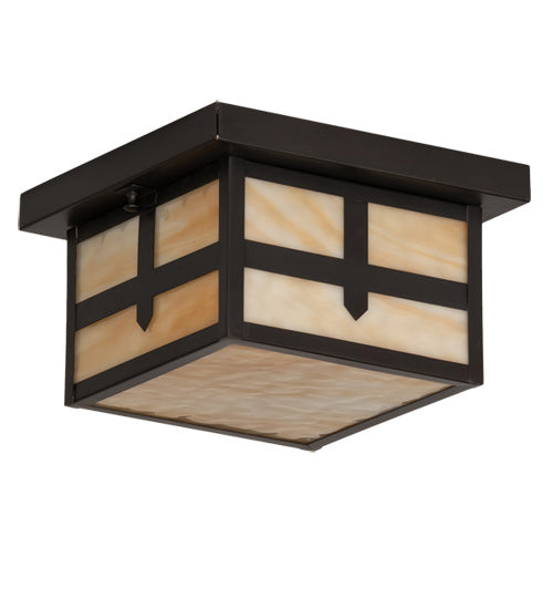 Meyda Tiffany 52717 One Light Flushmount, Craftsman Brown
