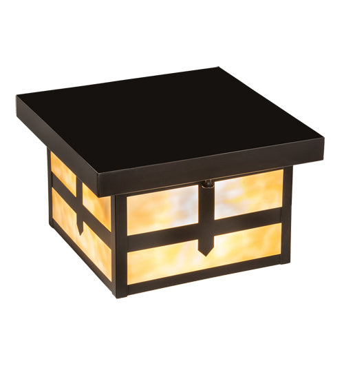 Meyda Tiffany 52717 One Light Flushmount, Craftsman Brown