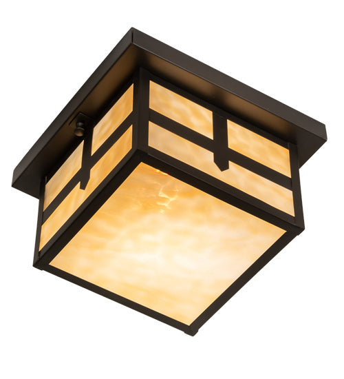 Meyda Tiffany 52717 One Light Flushmount, Craftsman Brown