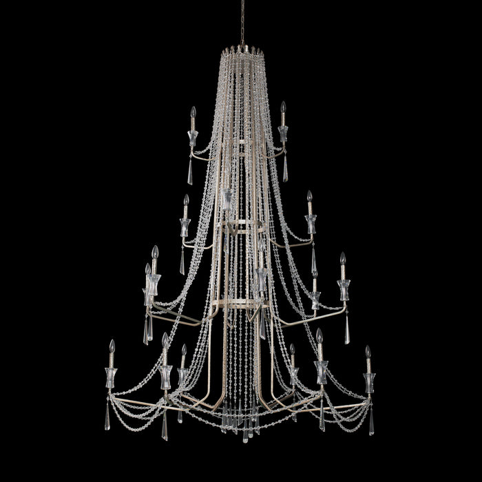 Varaluz 270C18TR 18 Light Chandelier, Transcend Silver
