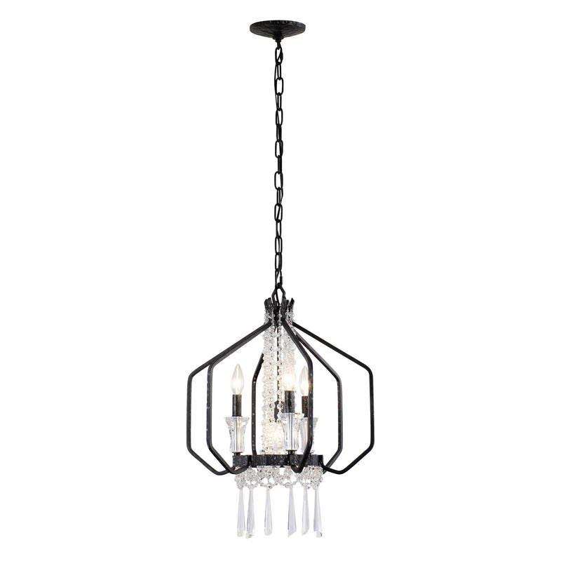 Varaluz 270P04OX Four Light Pendant, Onyx
