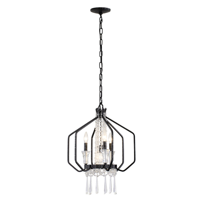 Varaluz 270P04OX Four Light Pendant, Onyx