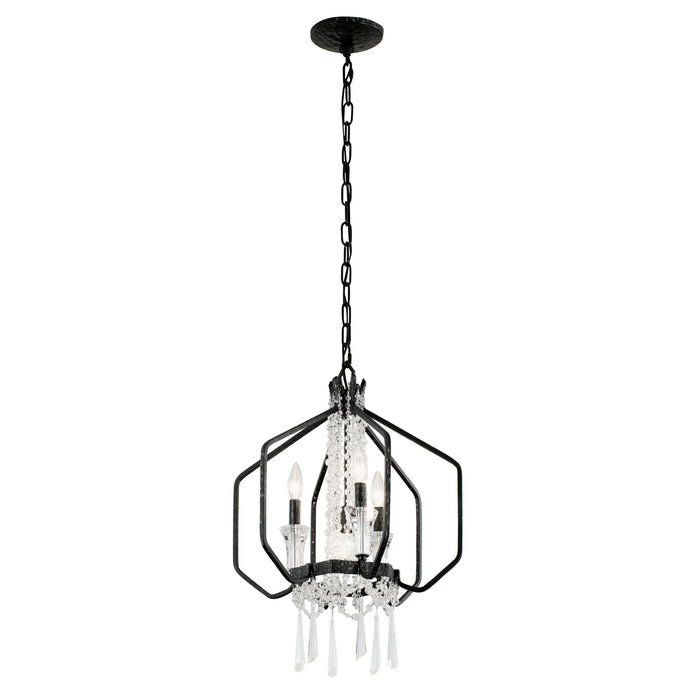 Varaluz 270P04OX Four Light Pendant, Onyx