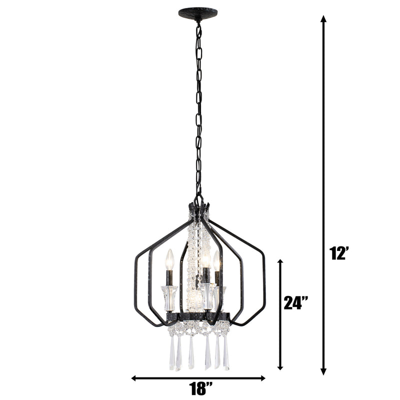 Varaluz 270P04OX Four Light Pendant, Onyx