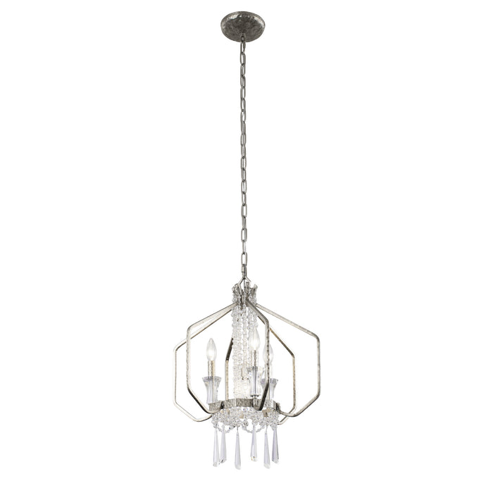 Varaluz 270P04TR Four Light Pendant, Transcend Silver