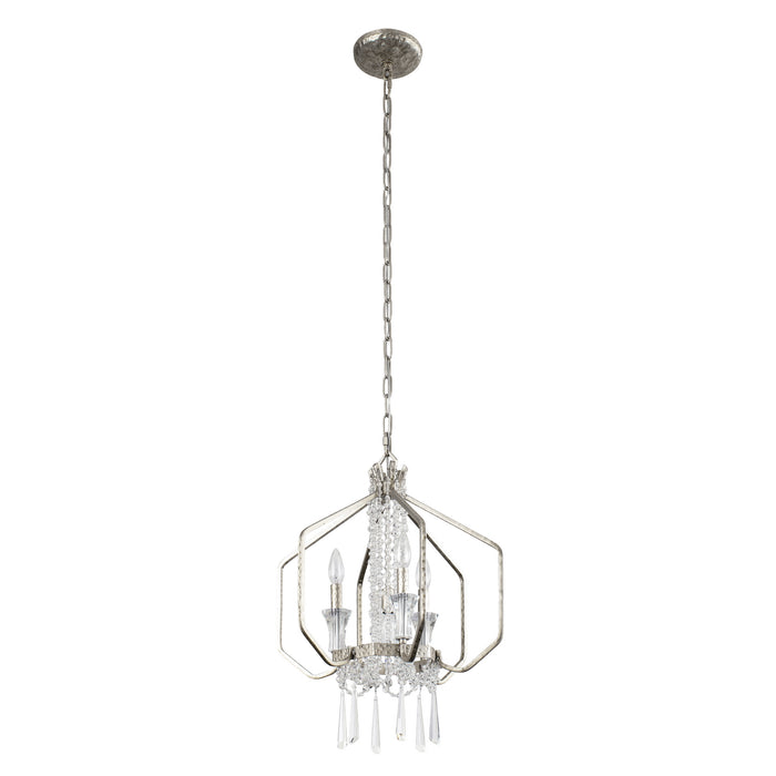 Varaluz 270P04TR Four Light Pendant, Transcend Silver