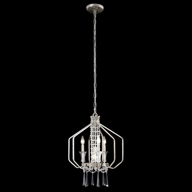 Varaluz 270P04TR Four Light Pendant, Transcend Silver