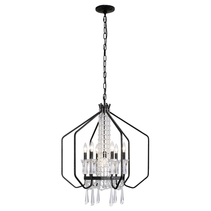 Varaluz 270P07OX Seven Light Pendant, Onyx