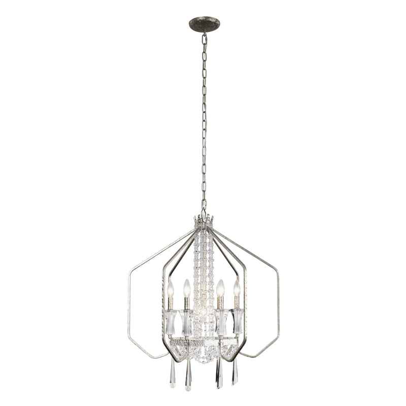 Varaluz 270P07TR Seven Light Pendant, Transcend Silver