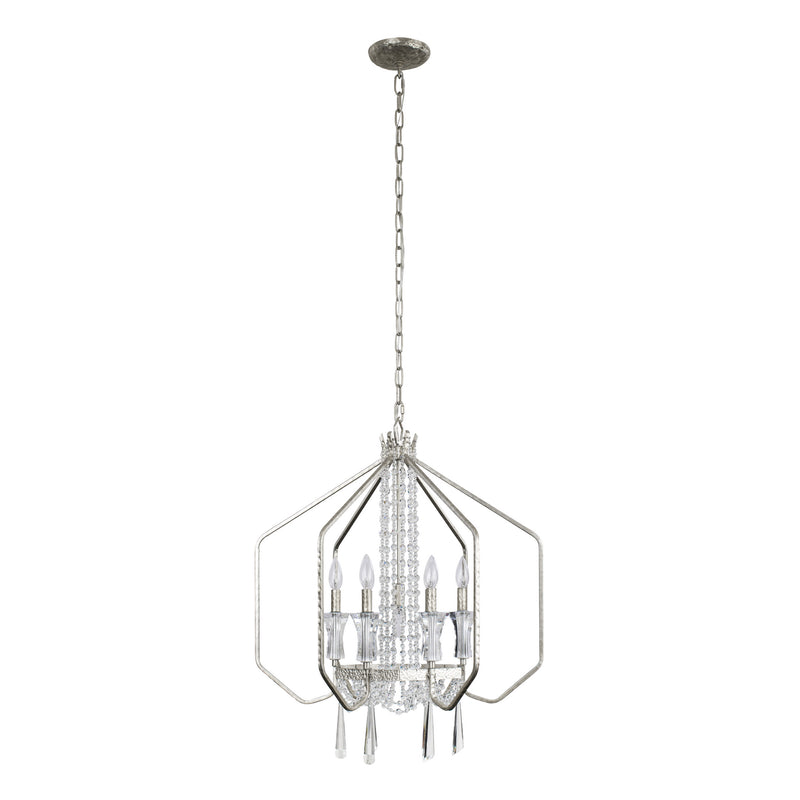 Varaluz 270P07TR Seven Light Pendant, Transcend Silver