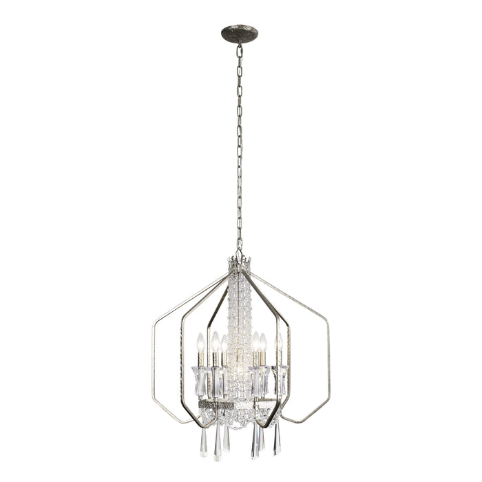 Varaluz 270P07TR Seven Light Pendant, Transcend Silver