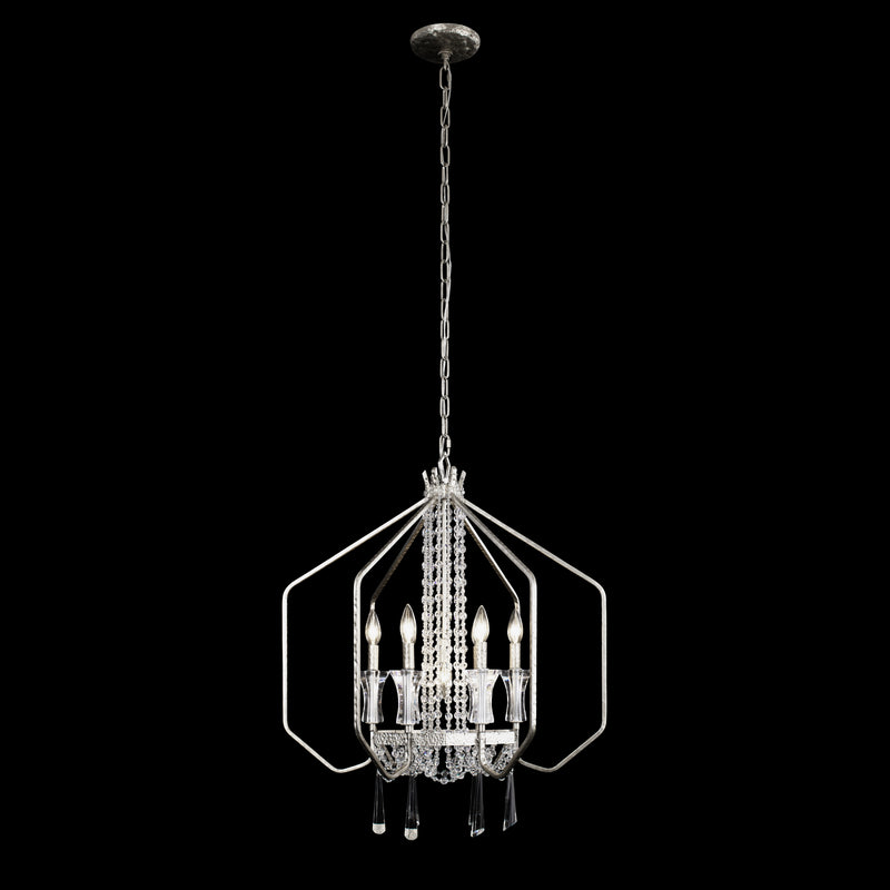 Varaluz 270P07TR Seven Light Pendant, Transcend Silver
