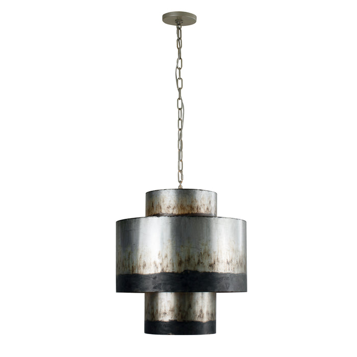 Varaluz 323F04OG Four Light Pendant, Ombre Galvanized