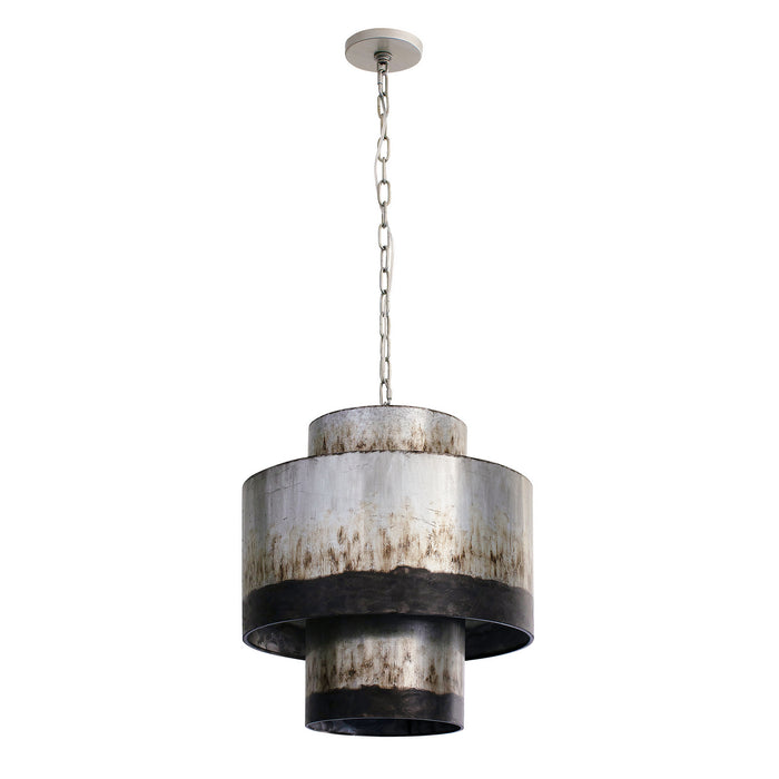 Varaluz 323F04OG Four Light Pendant, Ombre Galvanized