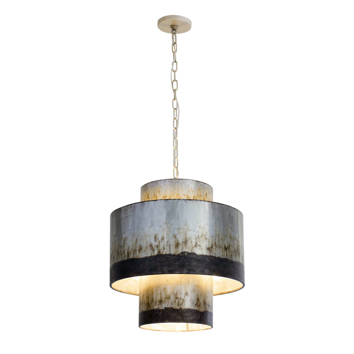 Varaluz 323F04OG Four Light Pendant, Ombre Galvanized