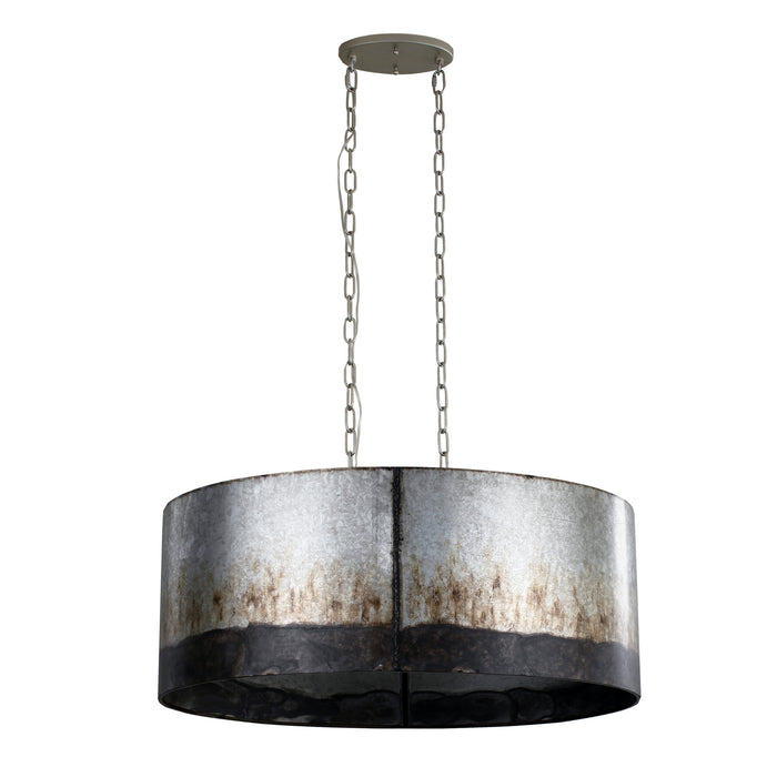 Varaluz 323N06OG Six Light Pendant, Ombre Galvanized