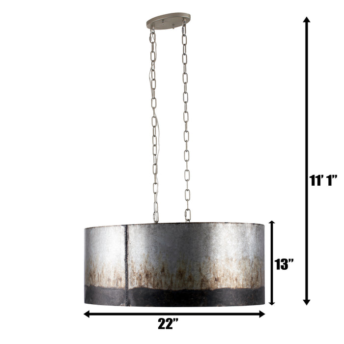 Varaluz 323N06OG Six Light Pendant, Ombre Galvanized