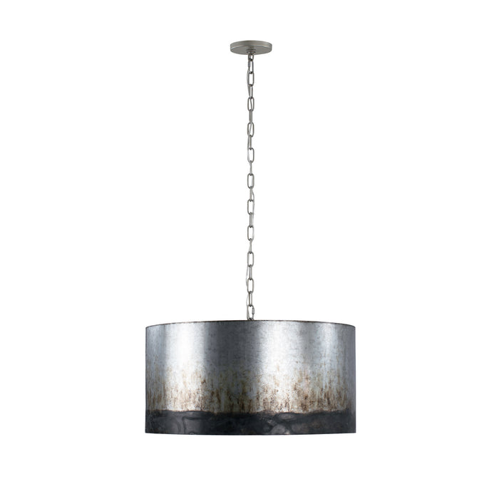 Varaluz 323P04OG Four Light Pendant, Ombre Galvanized