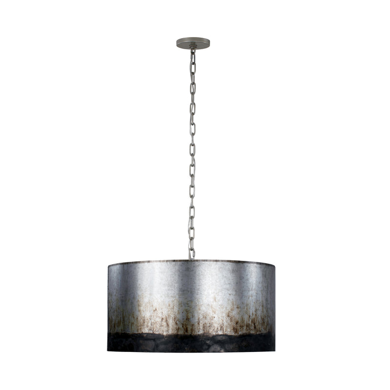 Varaluz 323P04OG Four Light Pendant, Ombre Galvanized