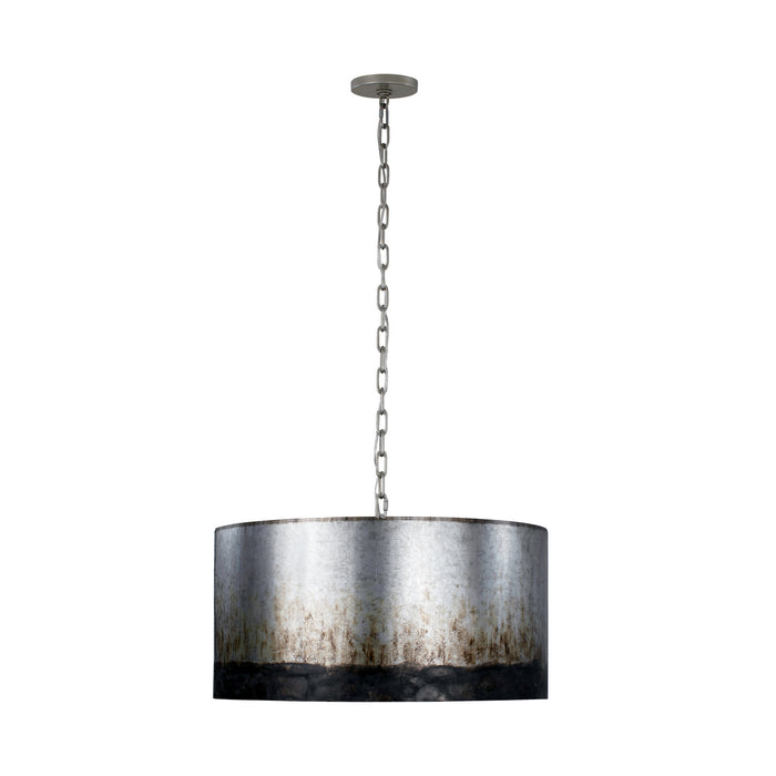 Varaluz 323P04OG Four Light Pendant, Ombre Galvanized