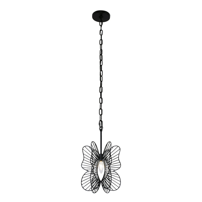 Varaluz 330M01BL One Light Mini Pendant, Black