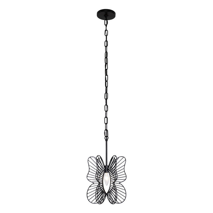 Varaluz 330M01BL One Light Mini Pendant, Black