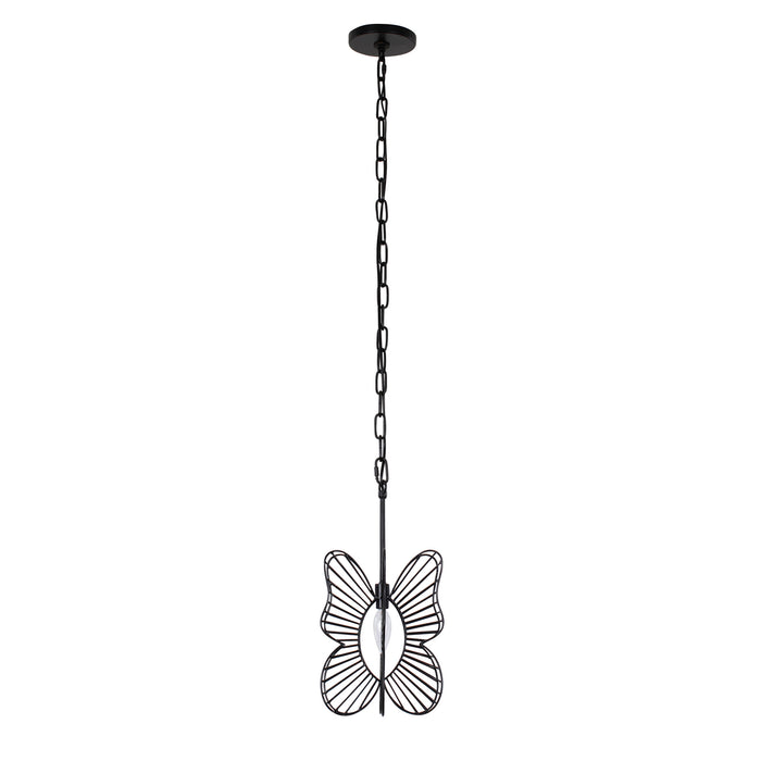 Varaluz 330M01BL One Light Mini Pendant, Black