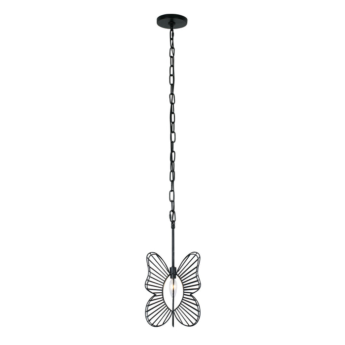 Varaluz 330M01BL One Light Mini Pendant, Black