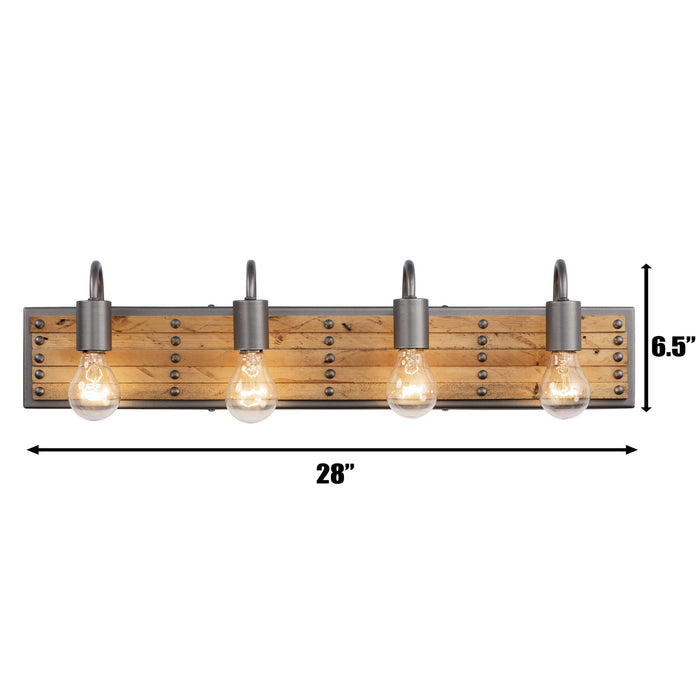 Varaluz 334B04NB Four Light Bath, New Bronze
