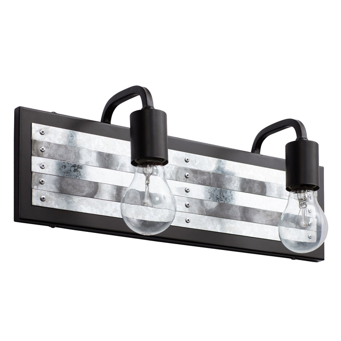 Varaluz 336B02BL Two Light Bath, Black/Galvanized