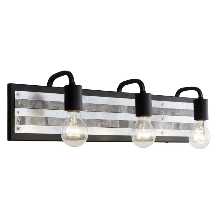 Varaluz 336B03BL Three Light Bath, Black/Galvanized