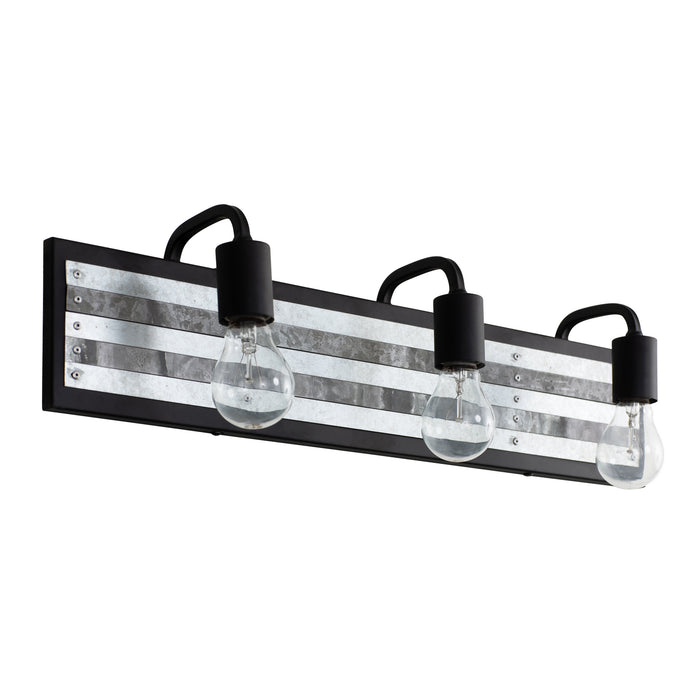 Varaluz 336B03BL Three Light Bath, Black/Galvanized